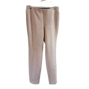 TAHARI Faux Suede Stretch‎ Pants Pearl Pink XS TP